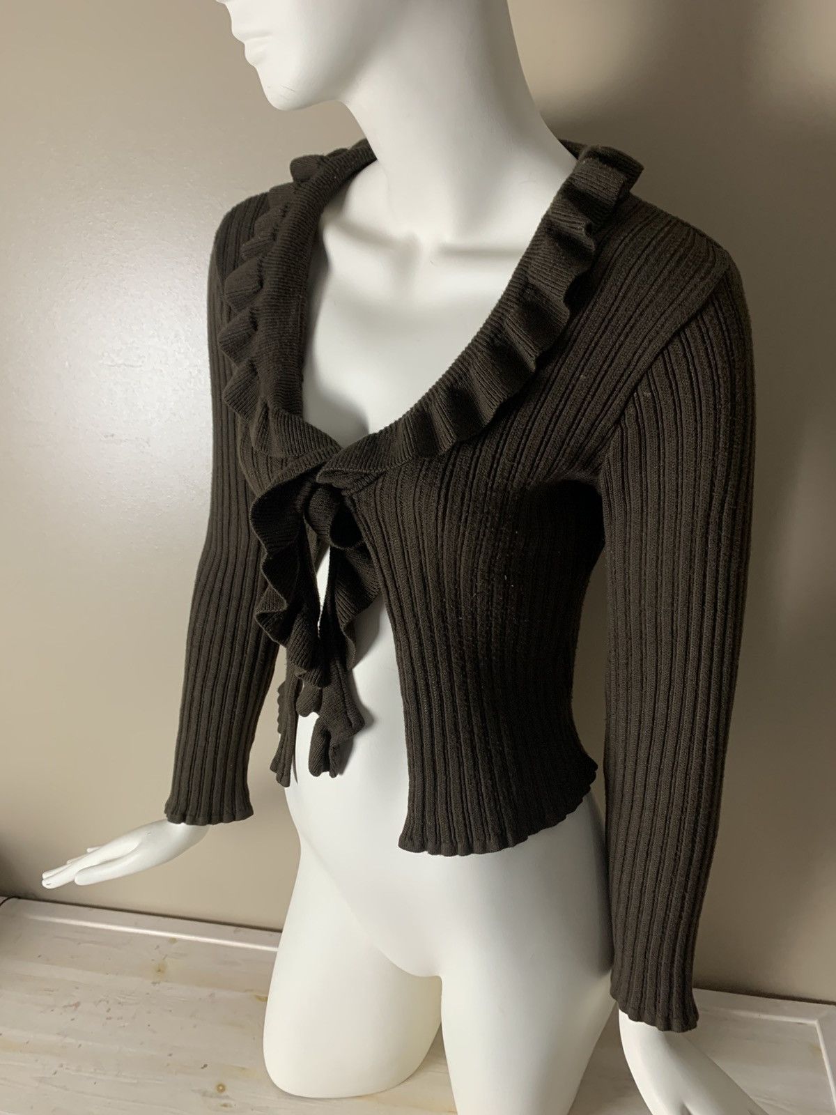 If Six Was Nine VINTAGE CROPPED BOLERO CACHE CACHE SWEATER Size M / US 6-8 / IT 42-44 - 6 Thumbnail