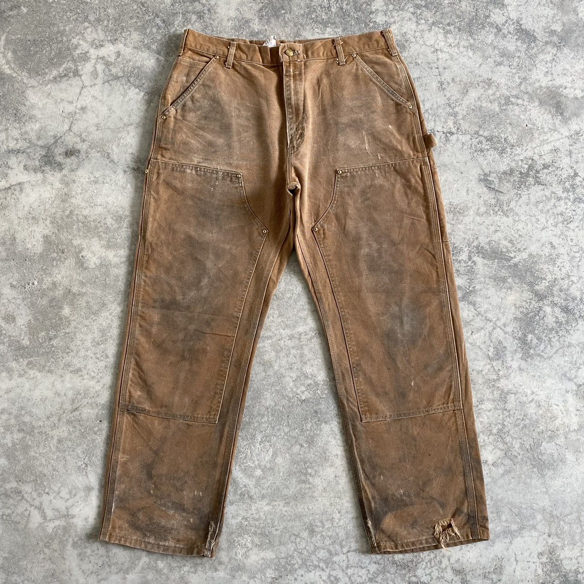 Carhartt VTG Carhartt Double Knee Dirty Carpenter Work Pants Size US 35 - 1 Thumbnail