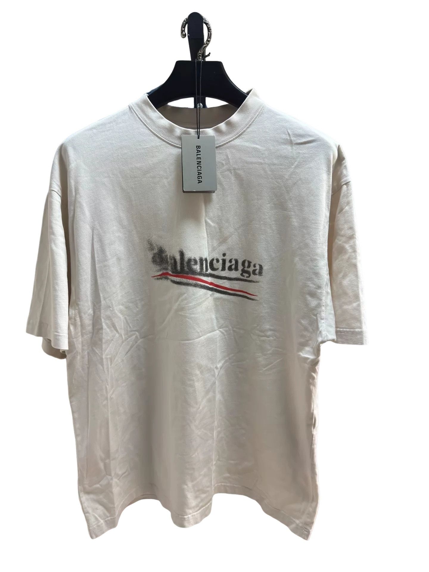 Balenciaga Balenciaga Blurred Graphic Logo T-Shirt Size M Size US M / EU 48-50 / 2 - 1 Thumbnail