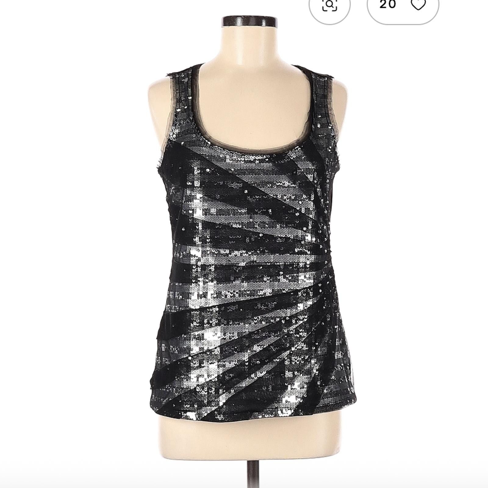 Other White House Black Market Black Sequin Tank Top Size M Size M / US 6-8 / IT 42-44 - 1 Thumbnail