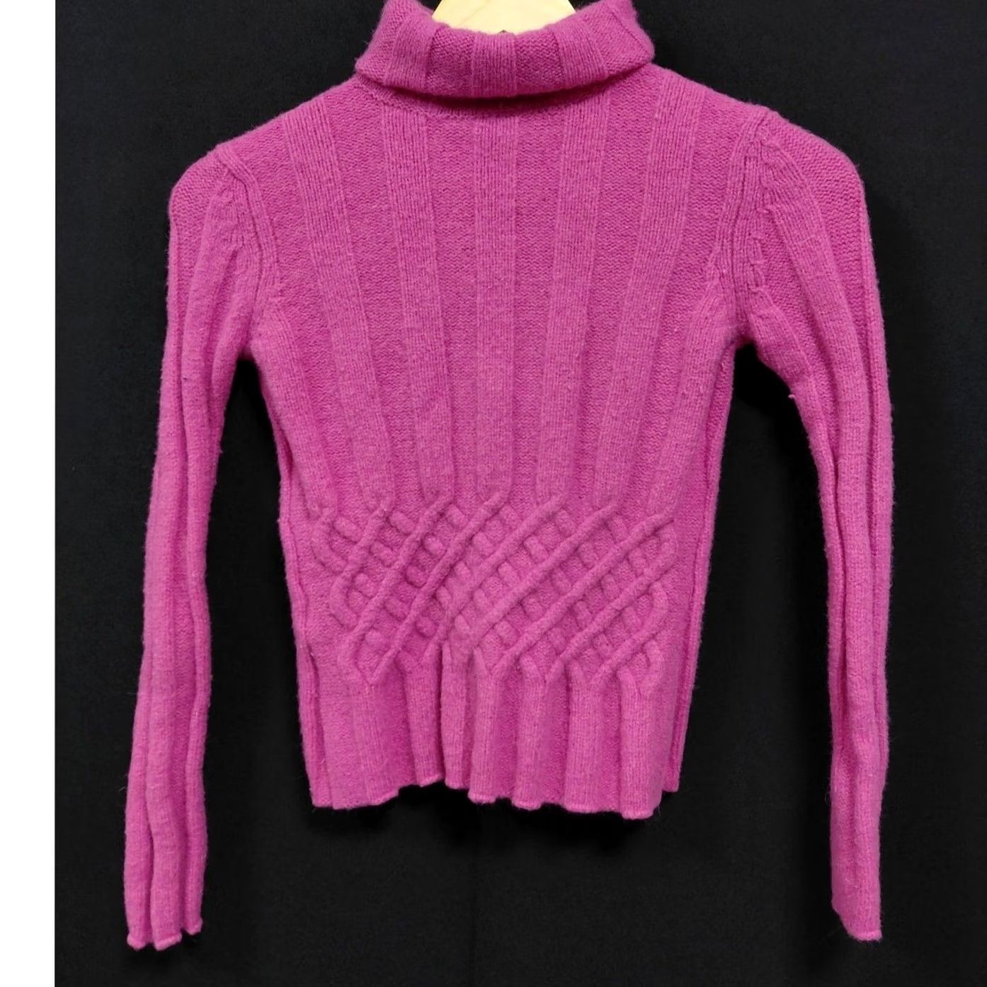 Ann Taylor ANN TAYLOR LOFT PETITES Wool Blend Angora Sweater Pink Knit XS Turtleneck Long Sleeve Pullover Casual Workwear Women Size XS / US 0-2 / IT 36-38 - 2 Thumbnail