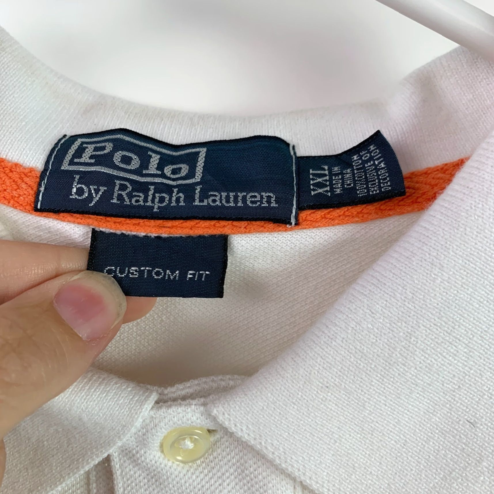 Polo Ralph Lauren VINTAGE Polo Ralph Lauren USA Felt Spellout Pony White Custom Fit Rugby Polo Shirt XXL Size US XXL / EU 58 / 5 - 6 Thumbnail