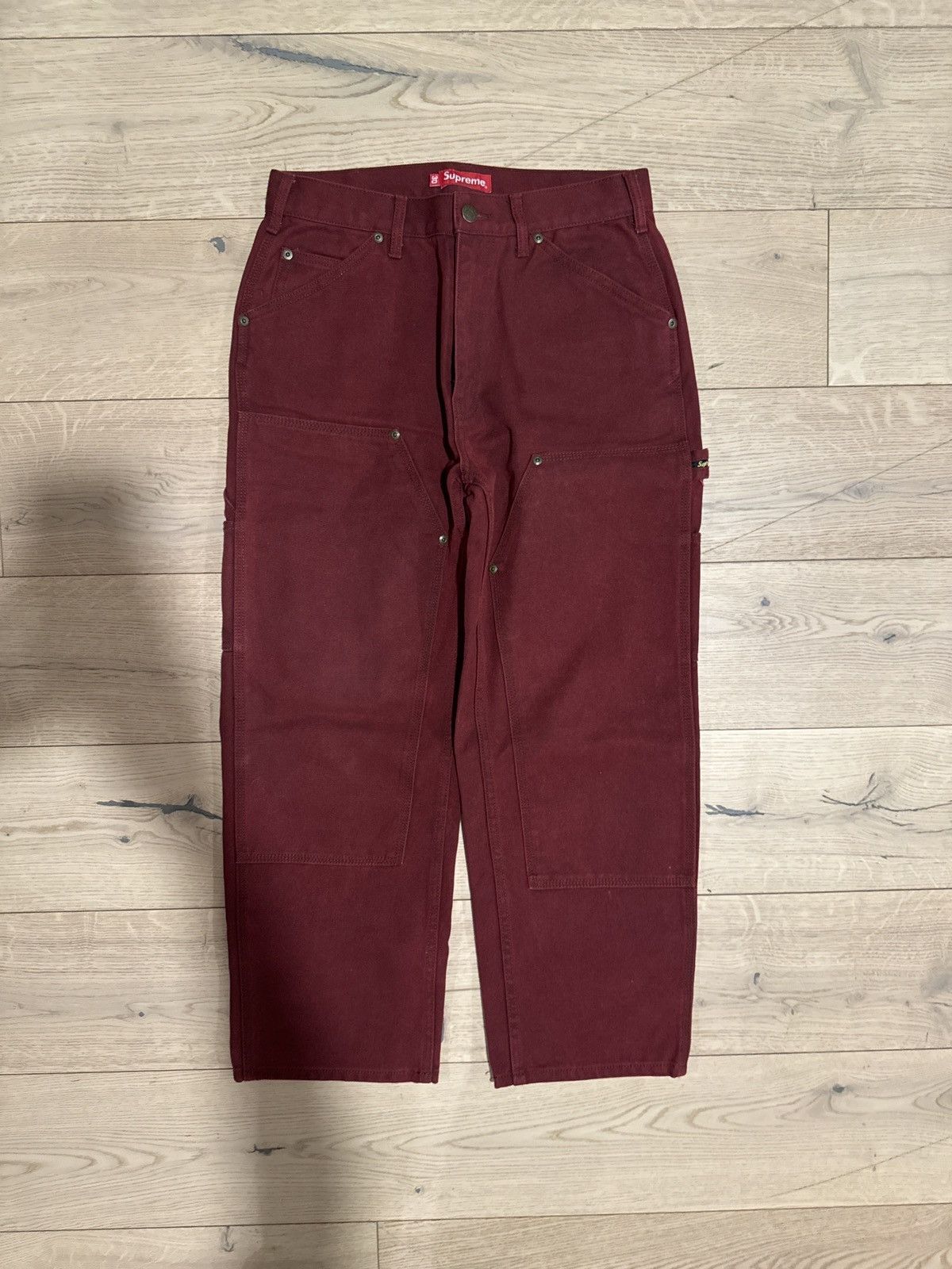 image of Supreme Fw21 Double Knee Canvas Pants in Red, Men's (Size 30)