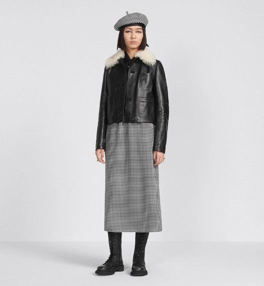 Dior o1w1db10225 Mid-Length Straight-Cut Skirt in White Black Size 28" / US 6 / IT 42 - 4 Thumbnail
