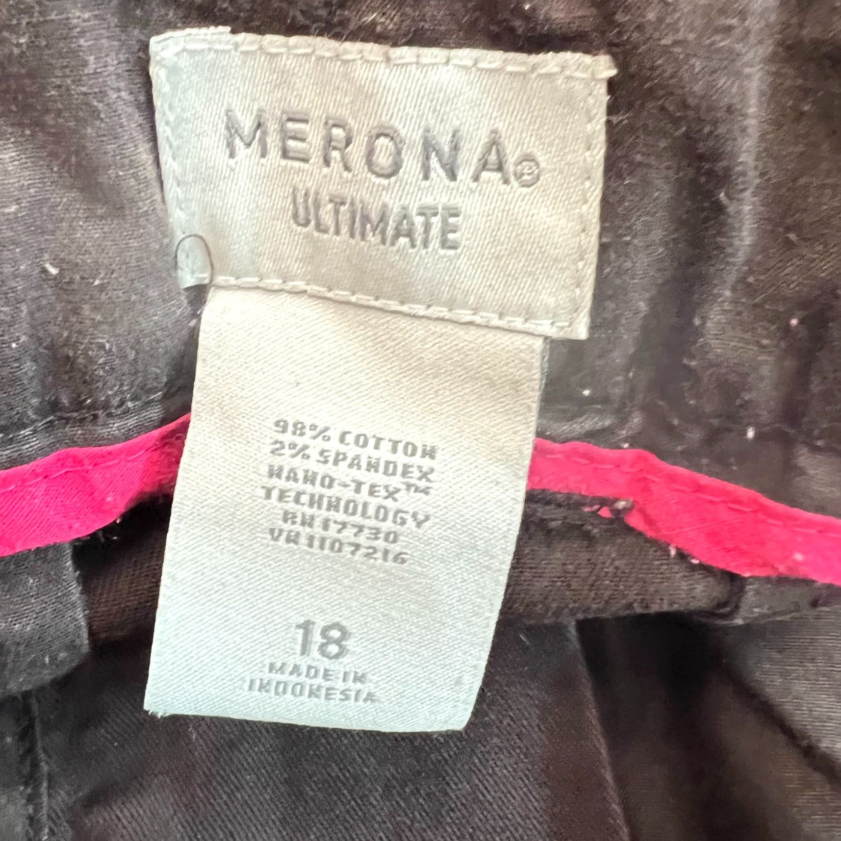 Merona Merona Womens Flat Front Chino Pants Brown 18 Regular Stretch 98% Cotton 2% Spandex Size 40" / US 18 - 6 Thumbnail