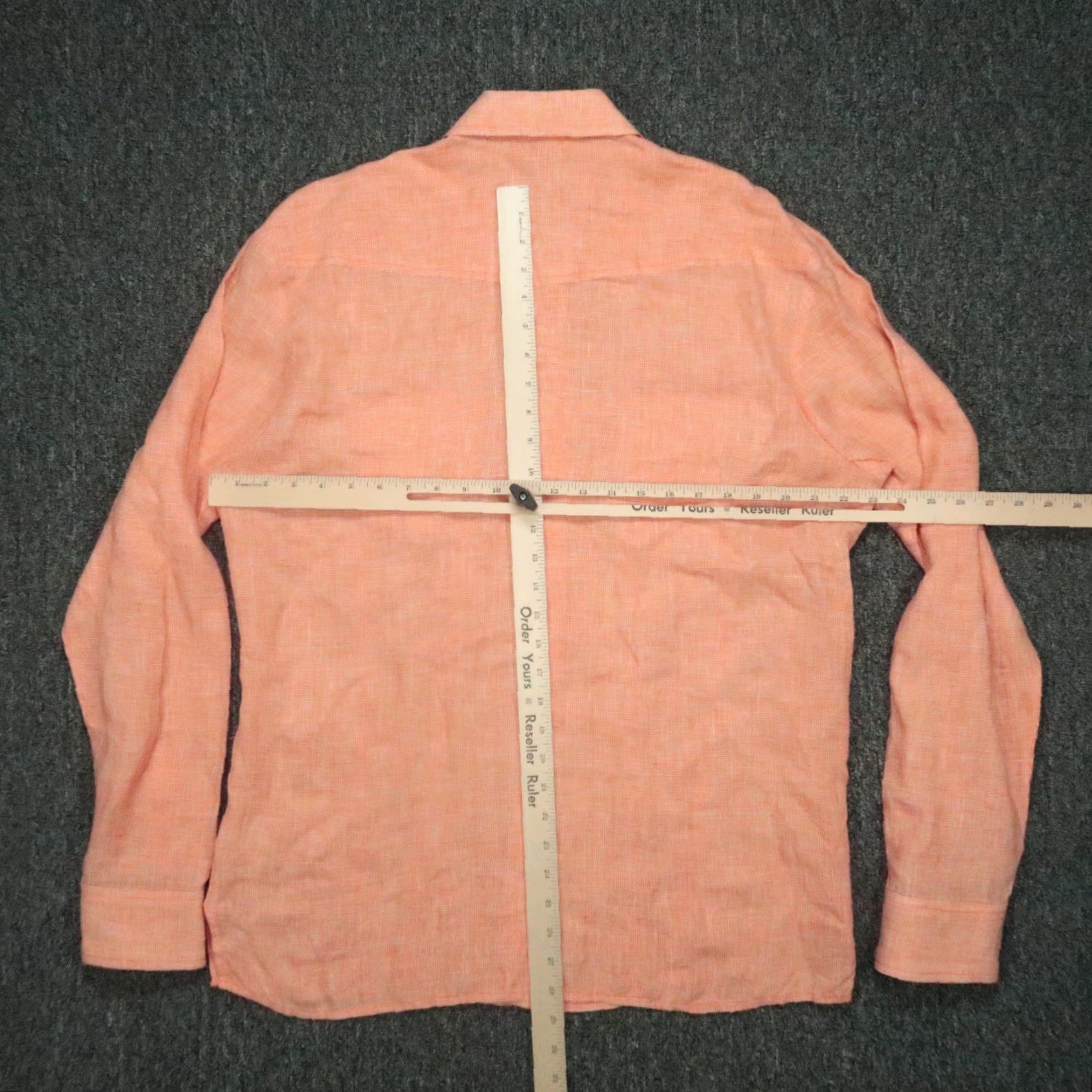 Mr Turk MR TURK Shirt Mens L Coral Orange 100% Linen Long Sleeve Button-Up Shirt Size US L / EU 52-54 / 3 - 5 Thumbnail