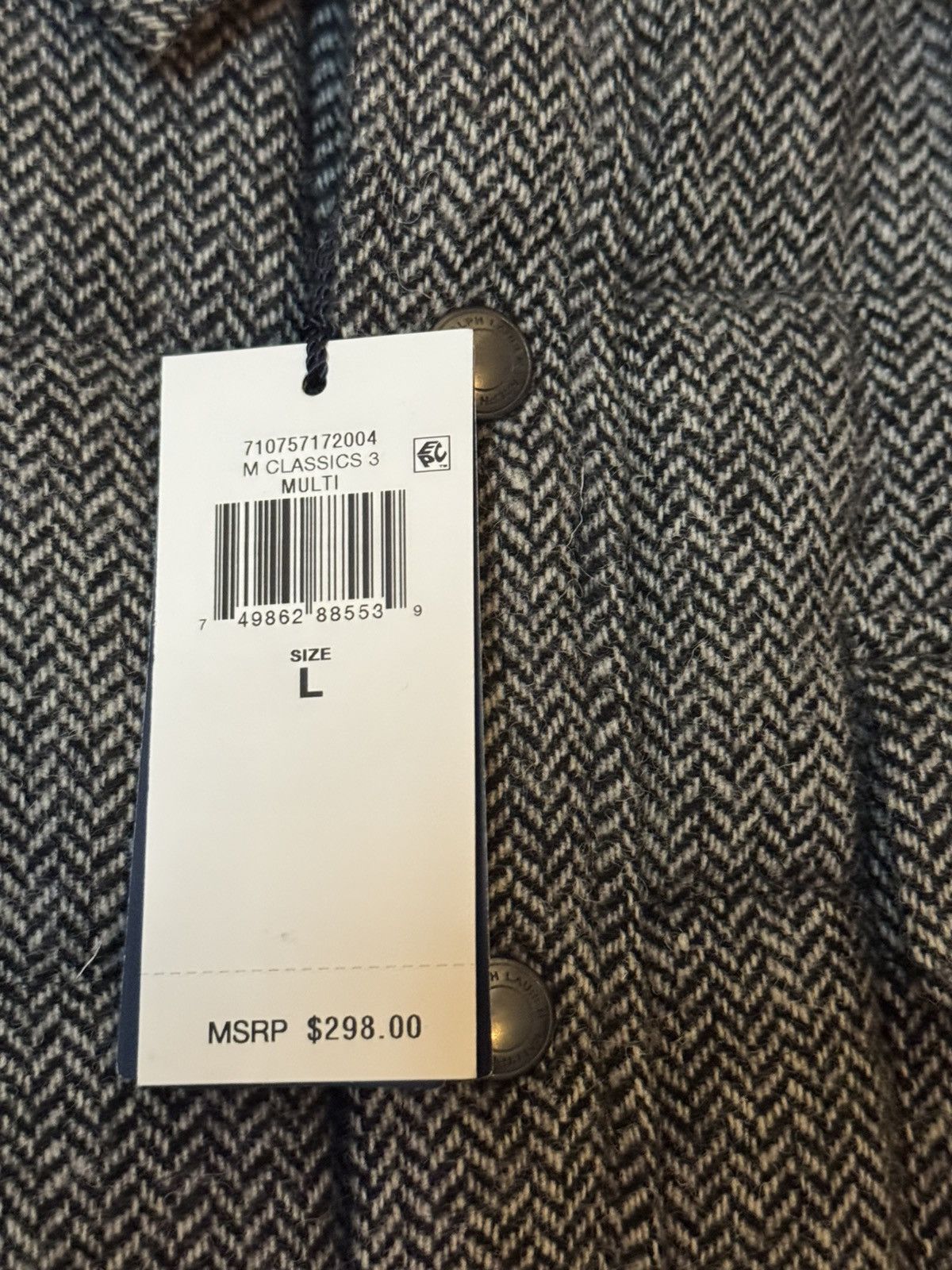Polo Ralph Lauren Polo Ralph Lauren Tweed Herringbone Down Quilted Jacket XL Size US L / EU 52-54 / 3 - 4 Thumbnail