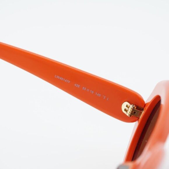 Loewe Loewe LW40147F 42E Sunglasses Orange Geometric Frame, Brown Size ONE SIZE - 6 Thumbnail