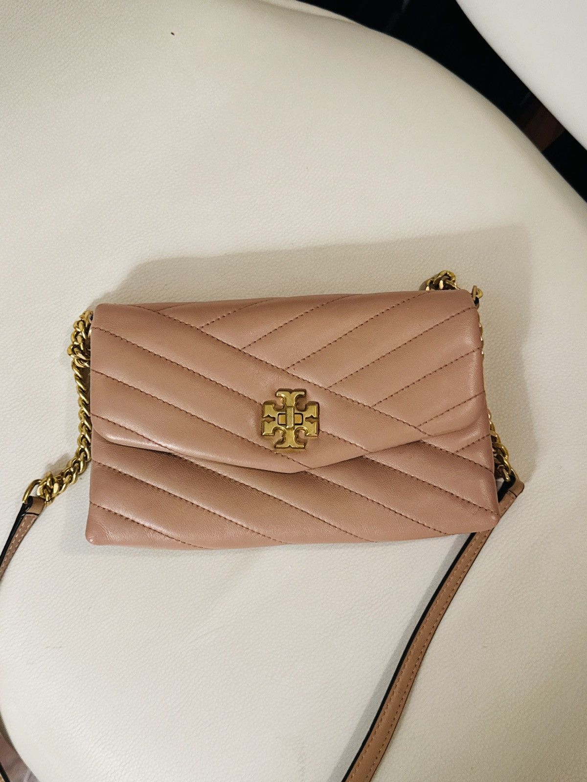 Tory Burch Tory Burch Kira Chevron Quilted Chain in pink leather bag Size ONE SIZE - 7 Thumbnail