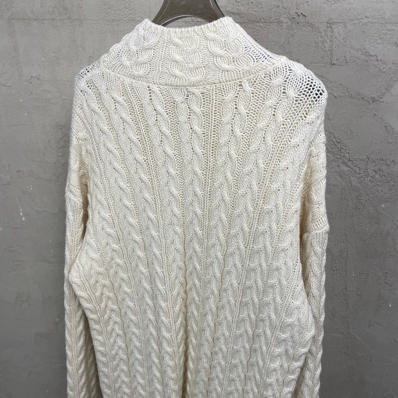 Loewe LOEWE White chest large crochet logo half high collar swea Size S / US 4 / IT 40 - 4 Thumbnail