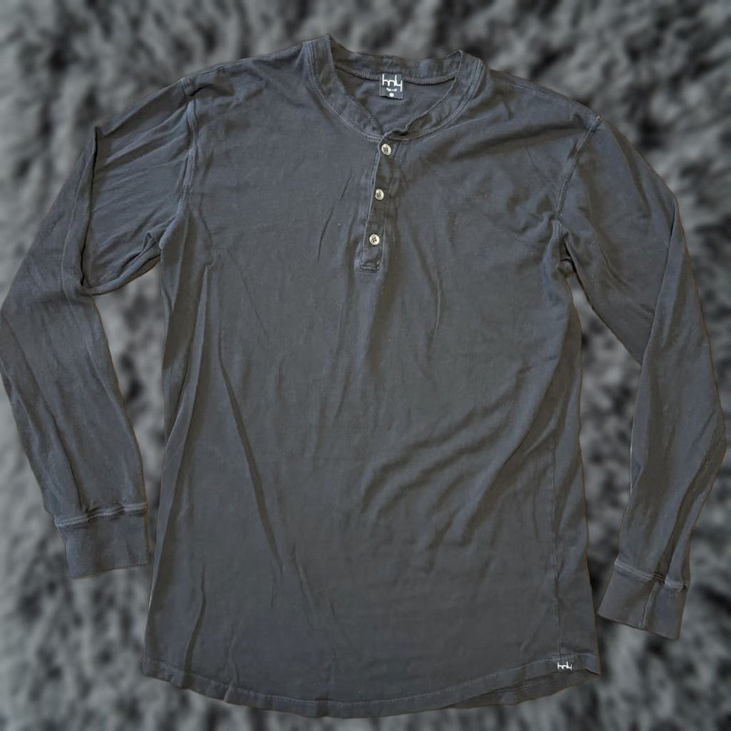 Vintage Hnly Shirt Mens XL Black Long Sleeve Henley Organic Cotton Made In USA Casual Size US XL / EU 56 / 4 - 1 Thumbnail