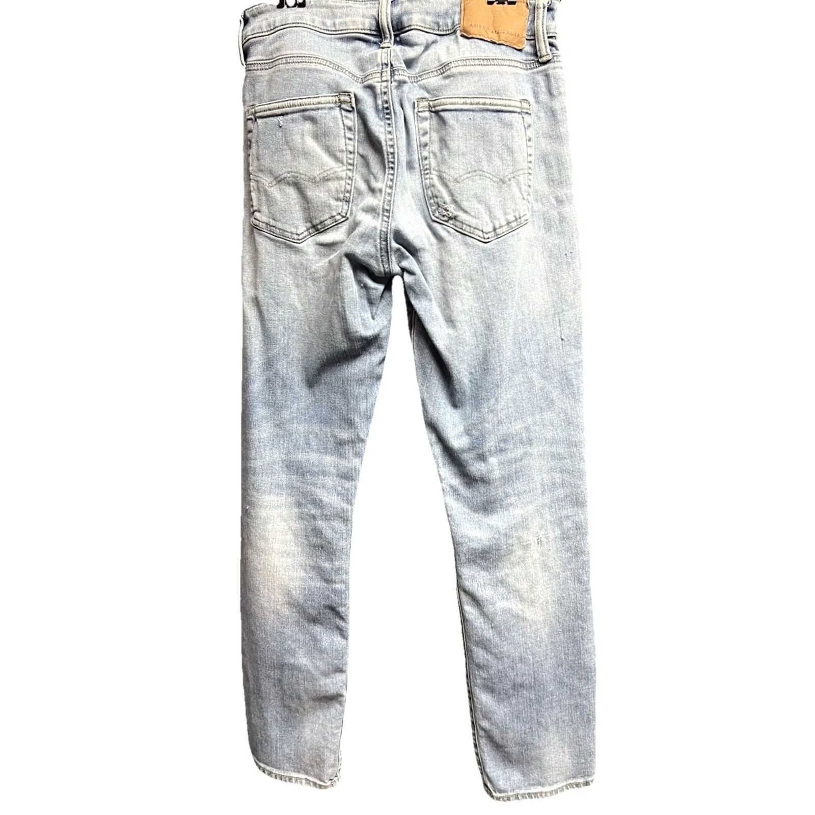 American Eagle Outfitters American Eagle Outfitters Jeans 30x30 AirFlex Distressed Light Wash Straight Mens 30 Slim Blue Denim 5-Pocket Belt Loops Logo jeans Size US 30 / EU 46 - 5 Thumbnail