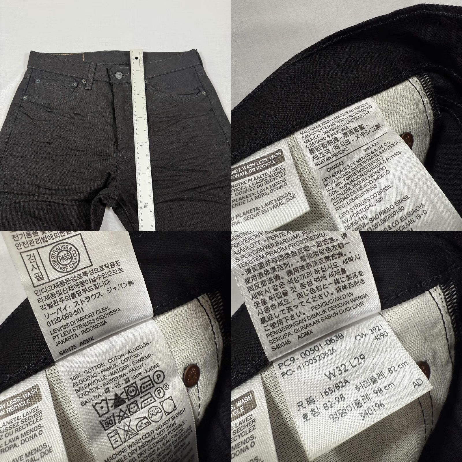 Levi's Levi's 501 Jeans Black 32x29 Denim Straight Fit Button Fly Regular Mens Jeans Size US 32 / EU 48 - 8 Thumbnail