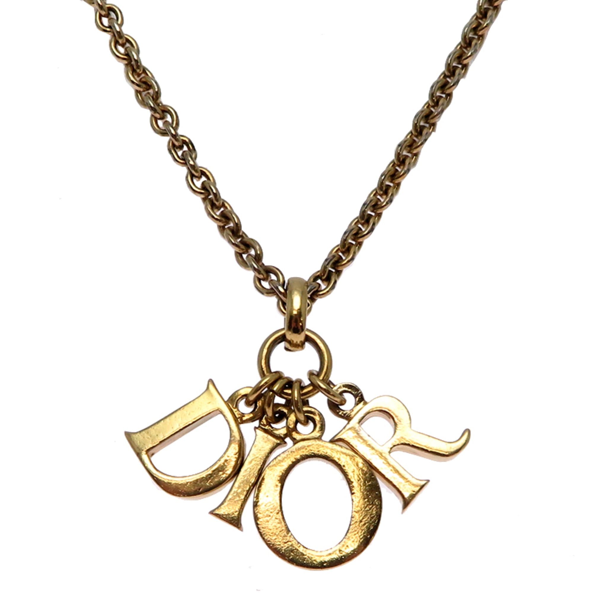 Dior Christian Dior Logo Women's Necklace GP Size ONE SIZE - 1 Thumbnail