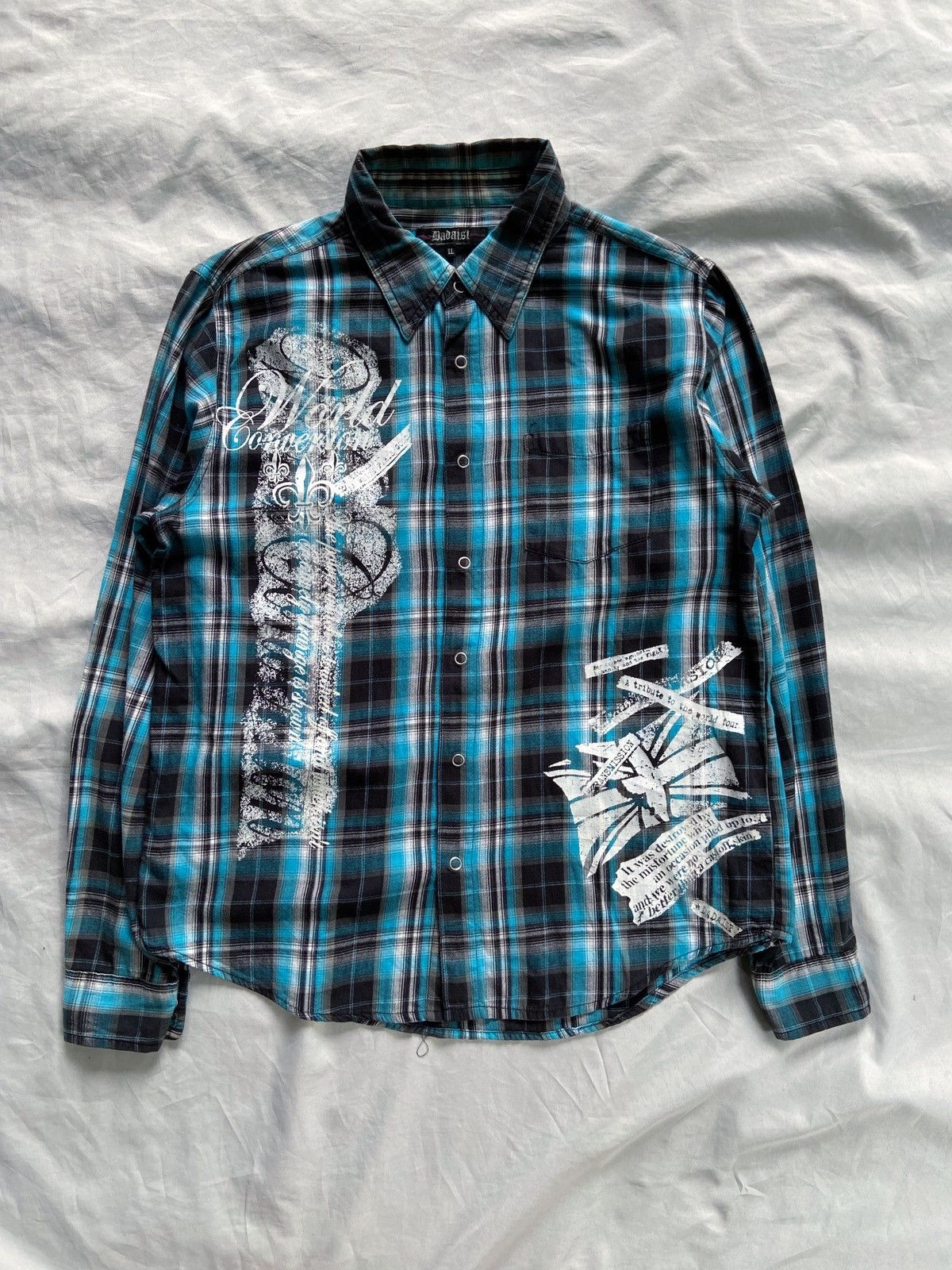 Isamu Katayama Backlash DADAIST PUNK PLAID BUTTON DOWN SHIRT Size US L / EU 52-54 / 3 - 1 Thumbnail