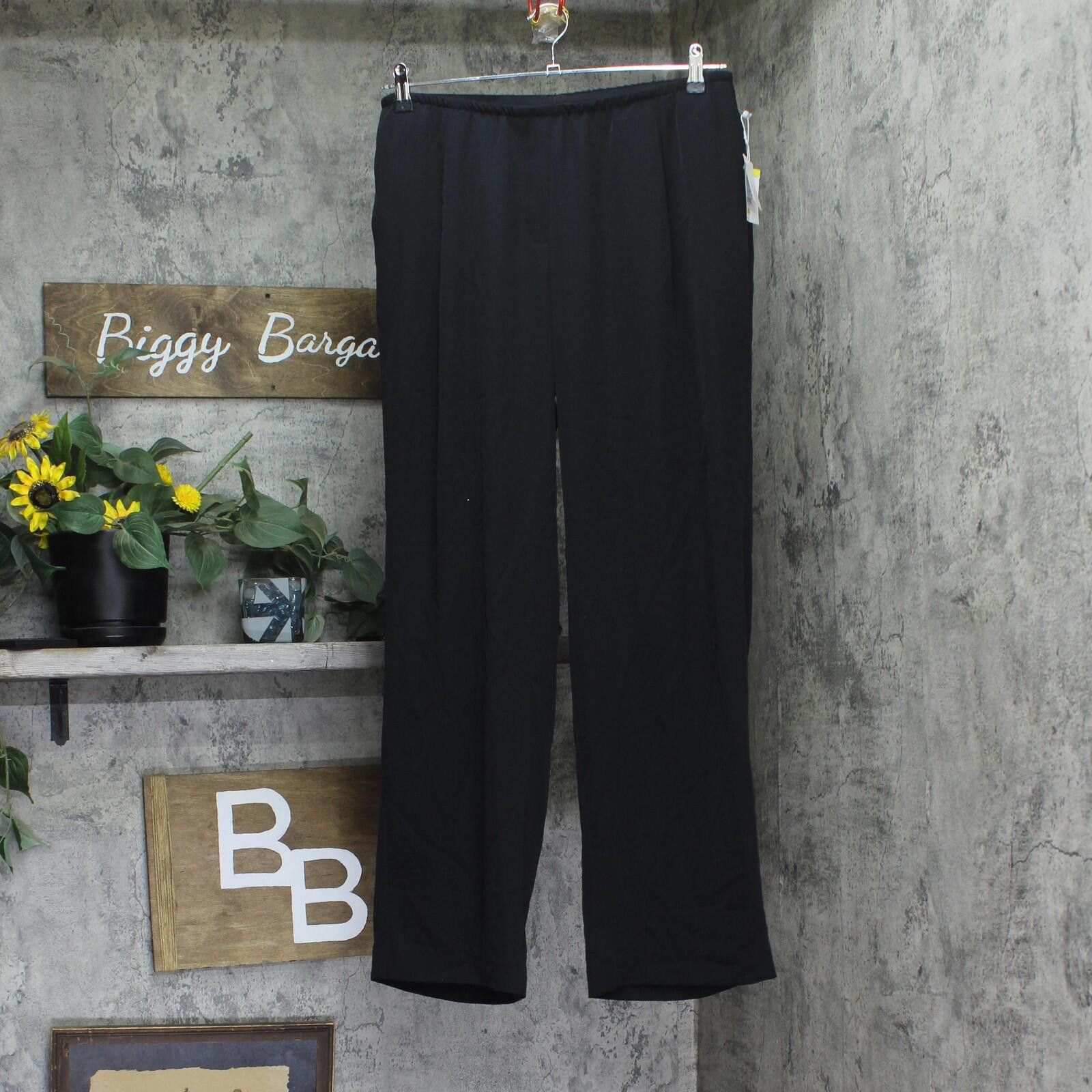 Other Nwt Kasper Pull On Mid Rise Wide-leg Pants 10891949 Black M Size 32" / US 10 / IT 46 - 1 Thumbnail