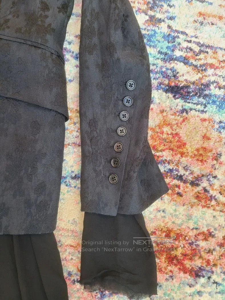 Ann Demeulemeester silk embroidered trench coat with removable skirt . Size US S / EU 44-46 / 1 - 4 Thumbnail