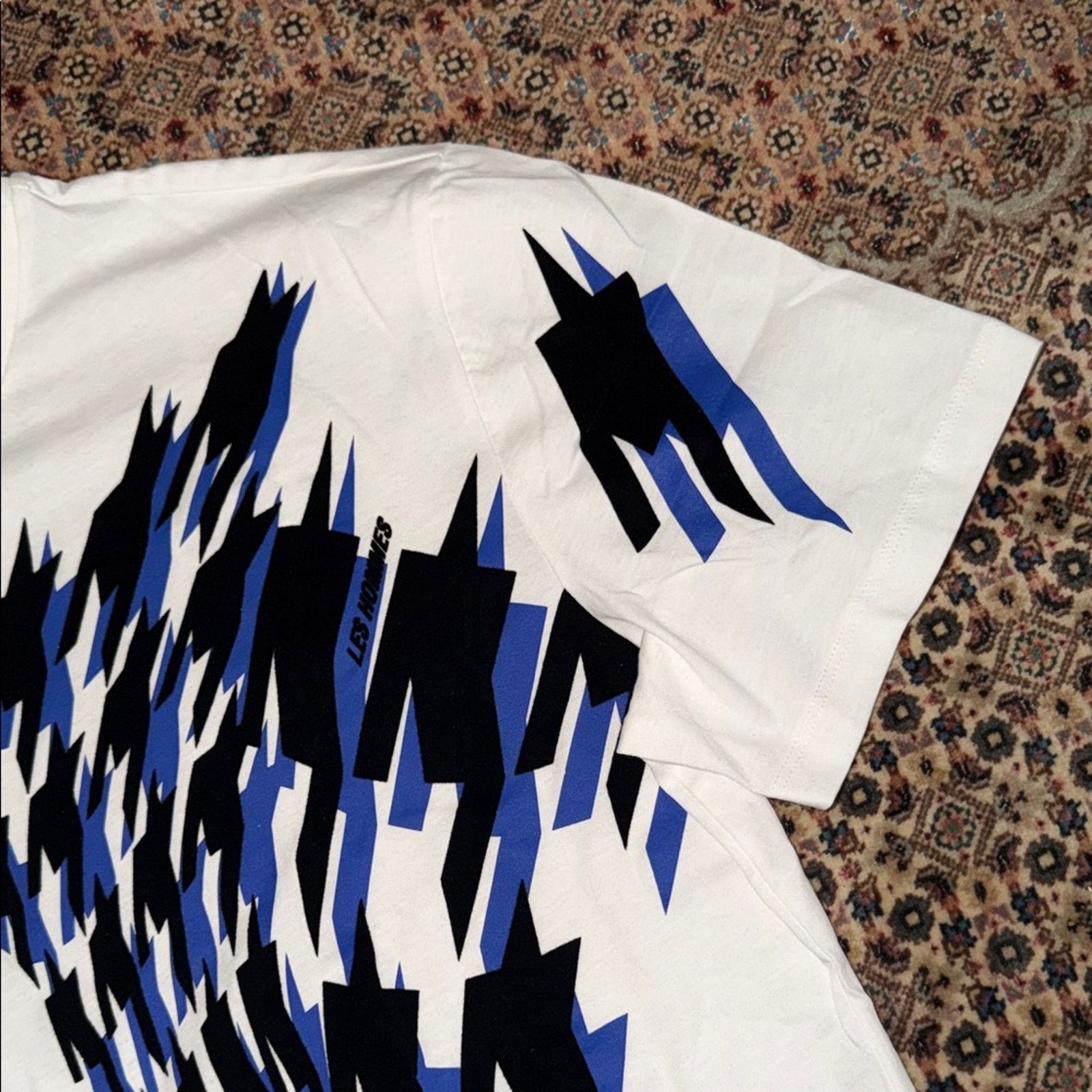 Les Hommes Les Hommes White Tee with Blue Abstract Design Size 3XL Size US XXL / EU 58 / 5 - 5 Thumbnail
