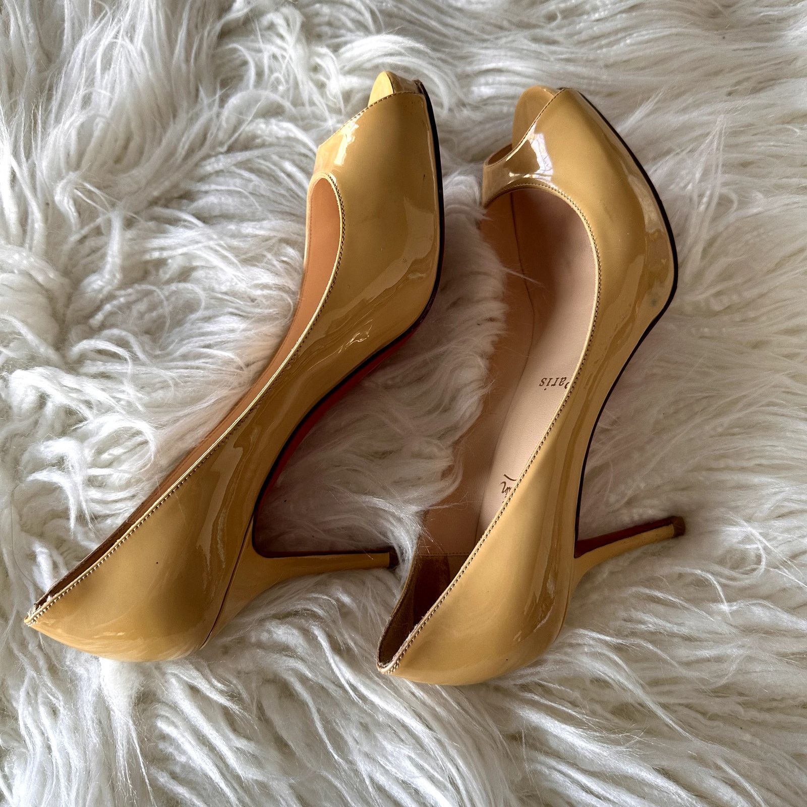 Christian Louboutin Beige Cream Yellow Christian Louboutin Heels Size 37 1/2 Size US 7.5 / IT 37.5 - 5 Thumbnail