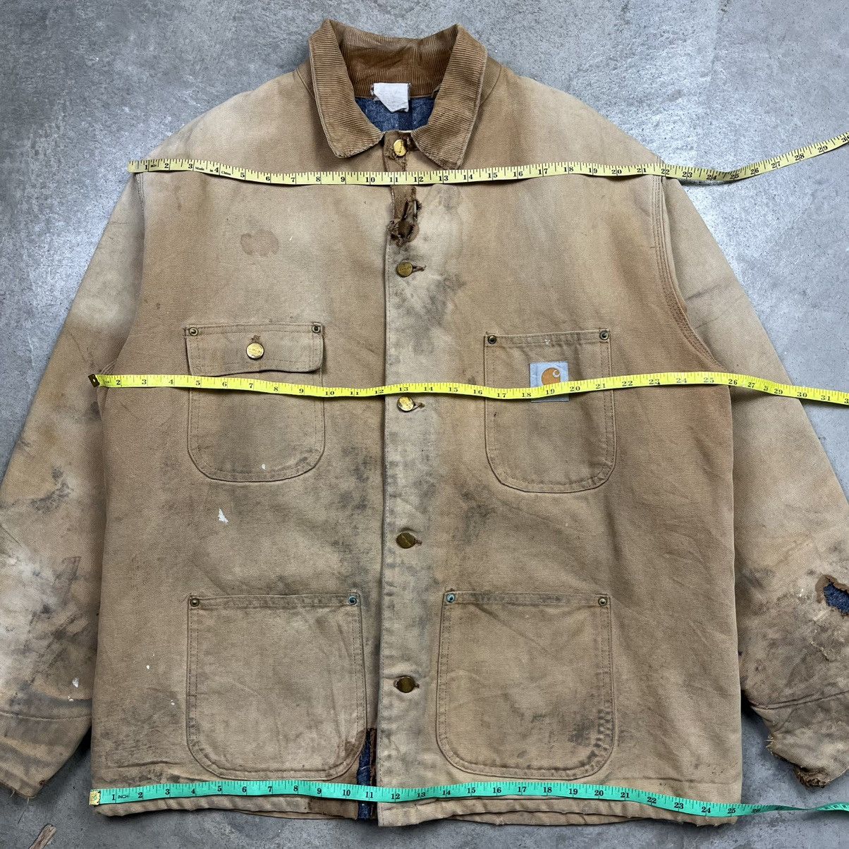 Carhartt 1990s carhartt chore jacket heavily distressed Size US XL / EU 56 / 4 - 18 Thumbnail