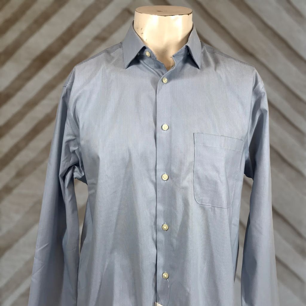 Calvin Klein Calvin Klein Mens Fresh Comfort Regular Fit Stretch Shirt Blue M 15-15.5 34/35 Size US L / EU 52-54 / 3 - 1 Thumbnail