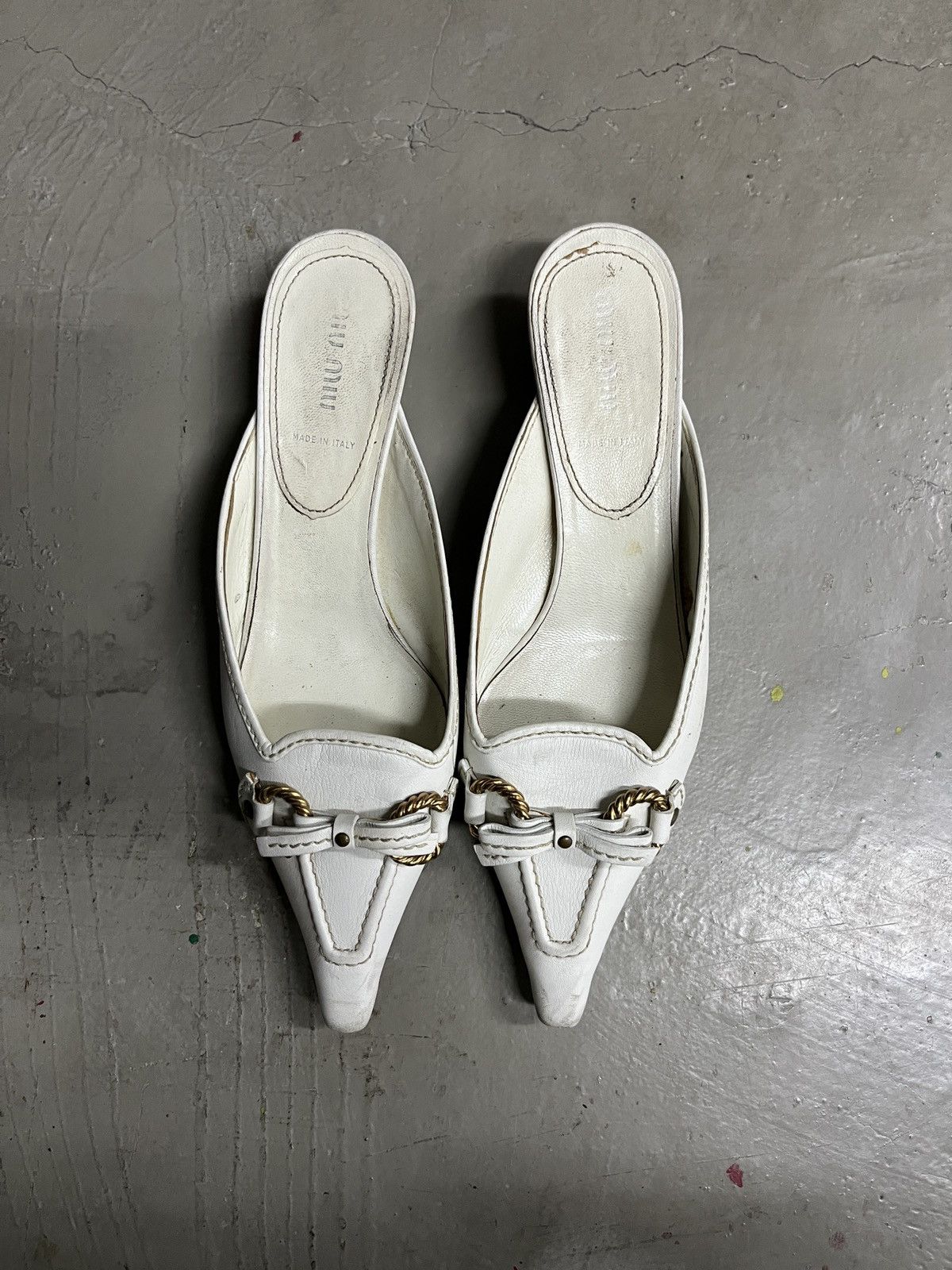 Prada 2000’ Miu Miu Kitten Heels Mules Pointed Toe Size 38 Size US 8 / IT 38 - 13 Thumbnail