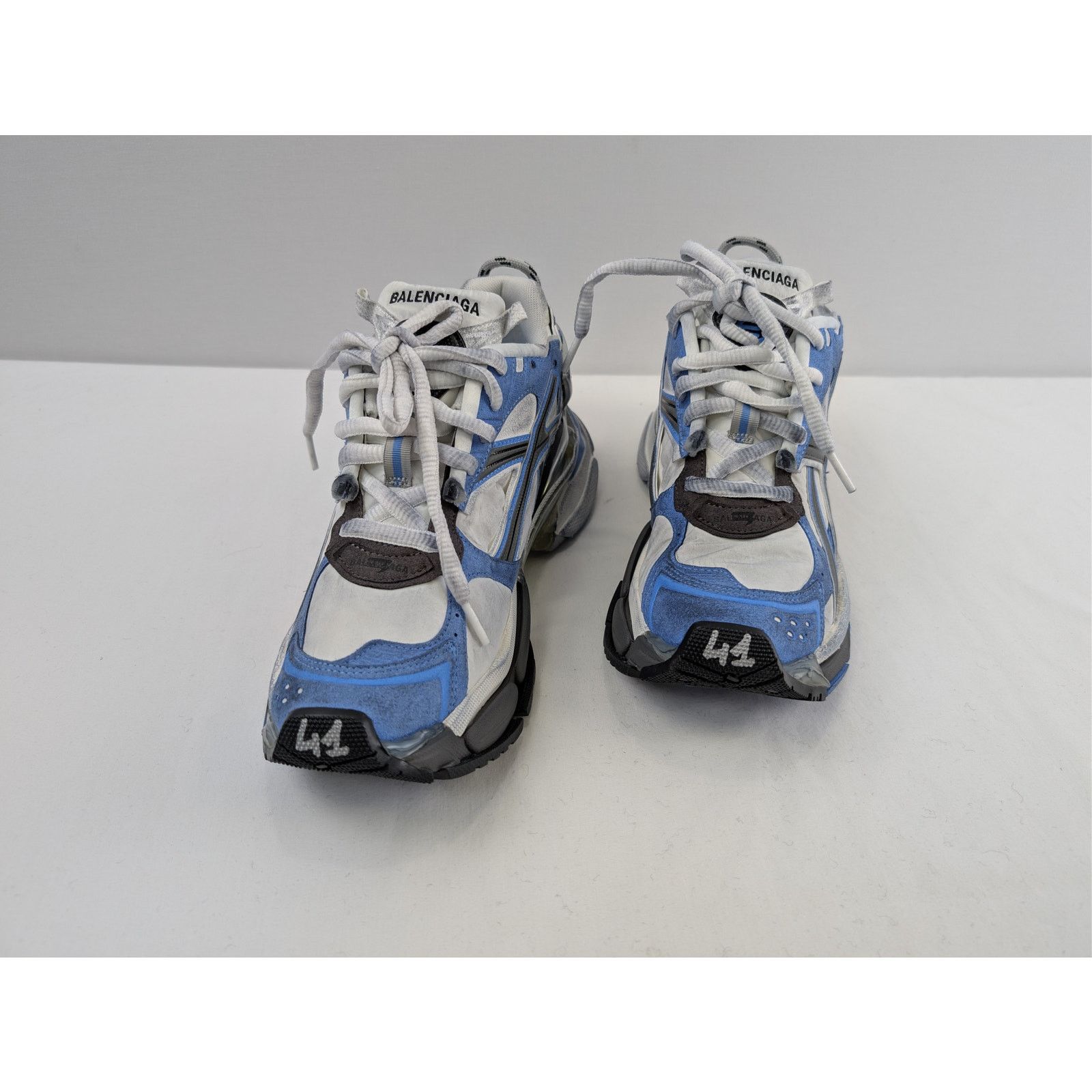 Balenciaga o1rshd1 Q:2 / Nylon Suede Mesh Runner Sneakers in Multicolor Size US 9 / EU 42 - 6 Thumbnail