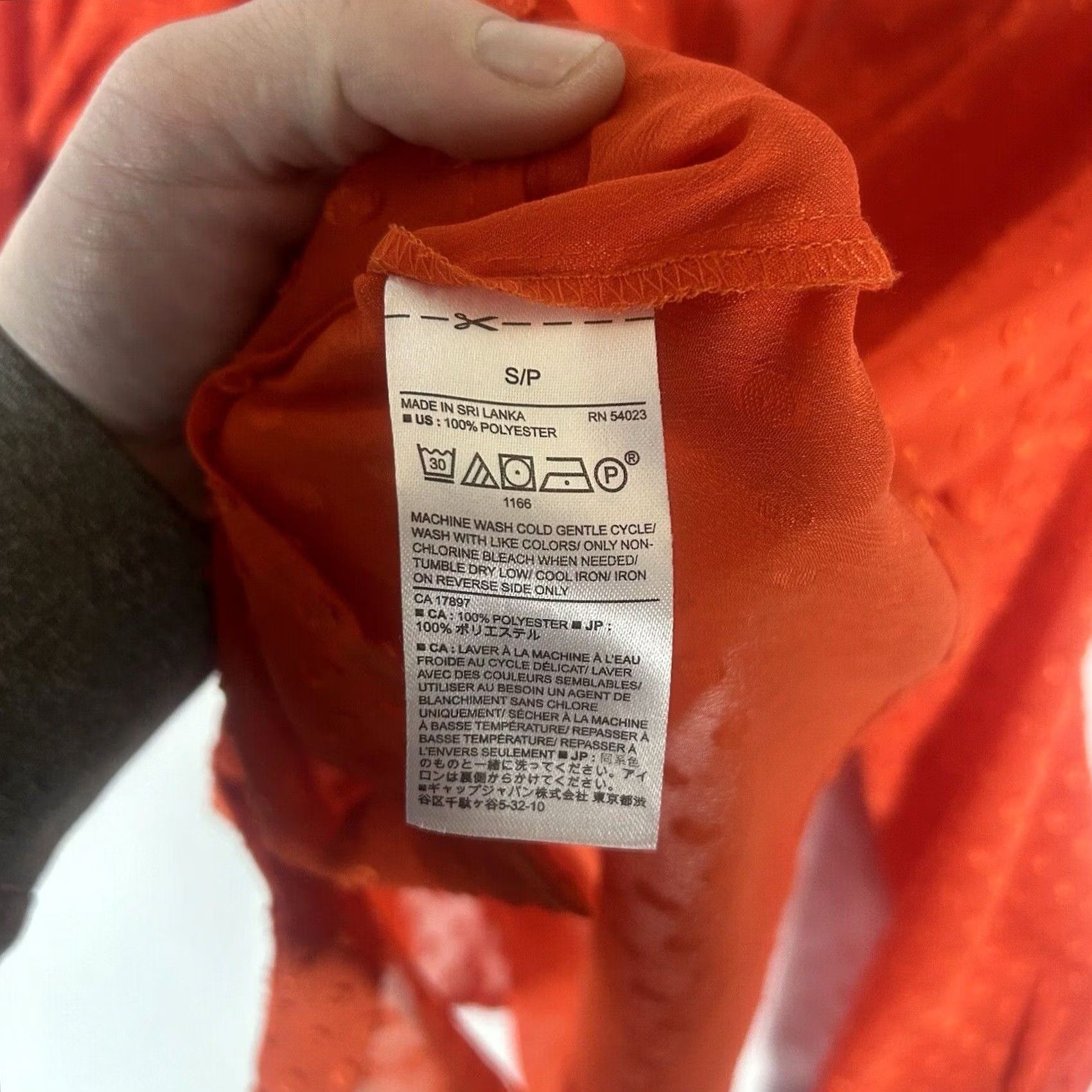 Banana Republic Banana Republic Shirt Womens Small Long Sleeve Button Up Orange Sheer V-Neck Size S / US 4 / IT 40 - 4 Thumbnail
