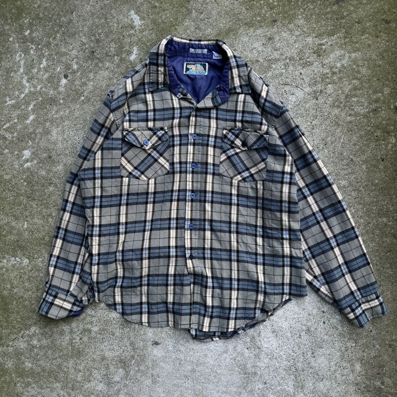Vintage Thrashed Faded Distressed Plaid Flannel Shirt ERD Grunge Size US XL / EU 56 / 4 - 8 Thumbnail