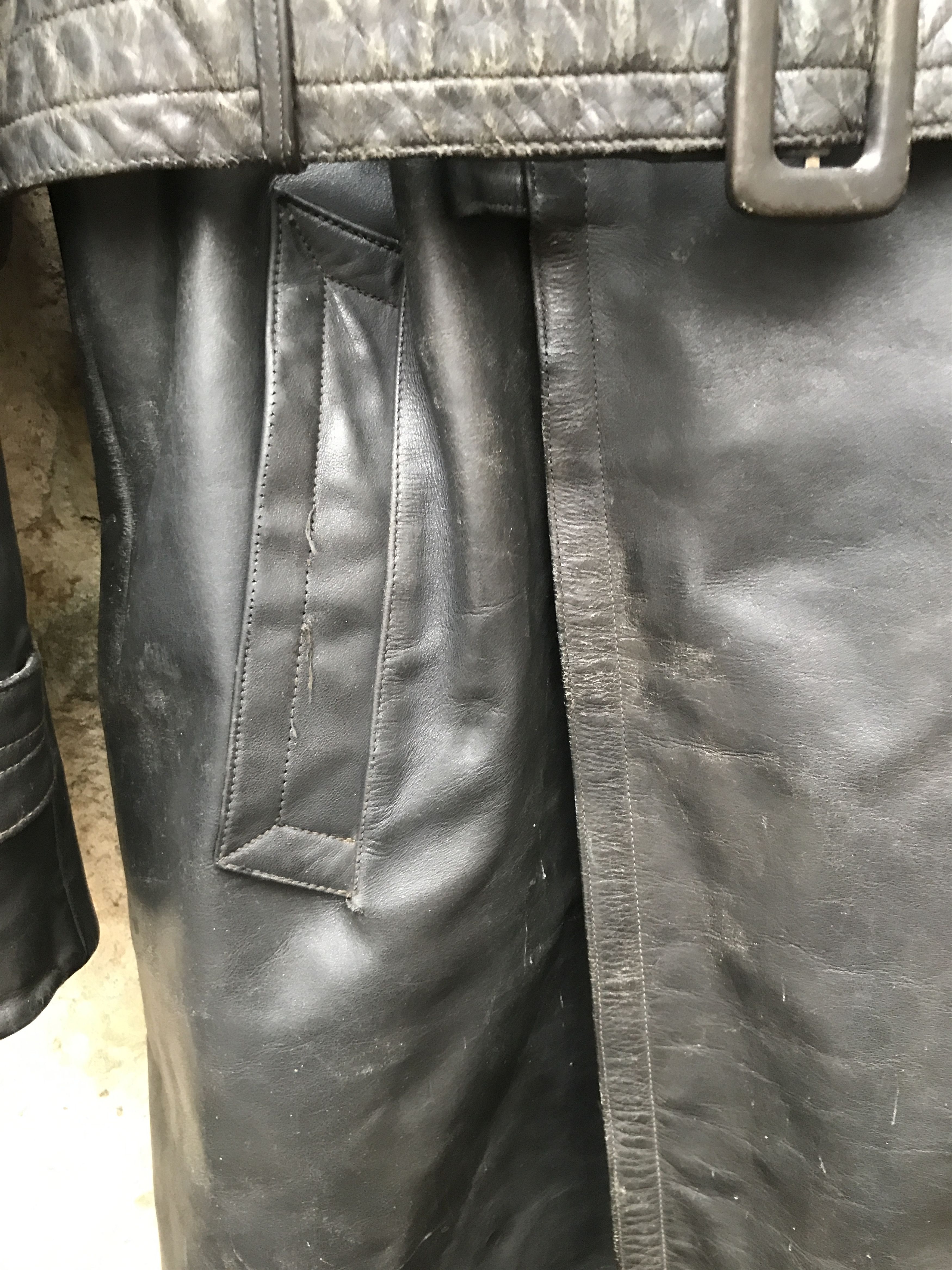 Vintage 40s German Motorcycle Horsehide Leather Jacket / Coat Size US L / EU 52-54 / 3 - 7 Thumbnail