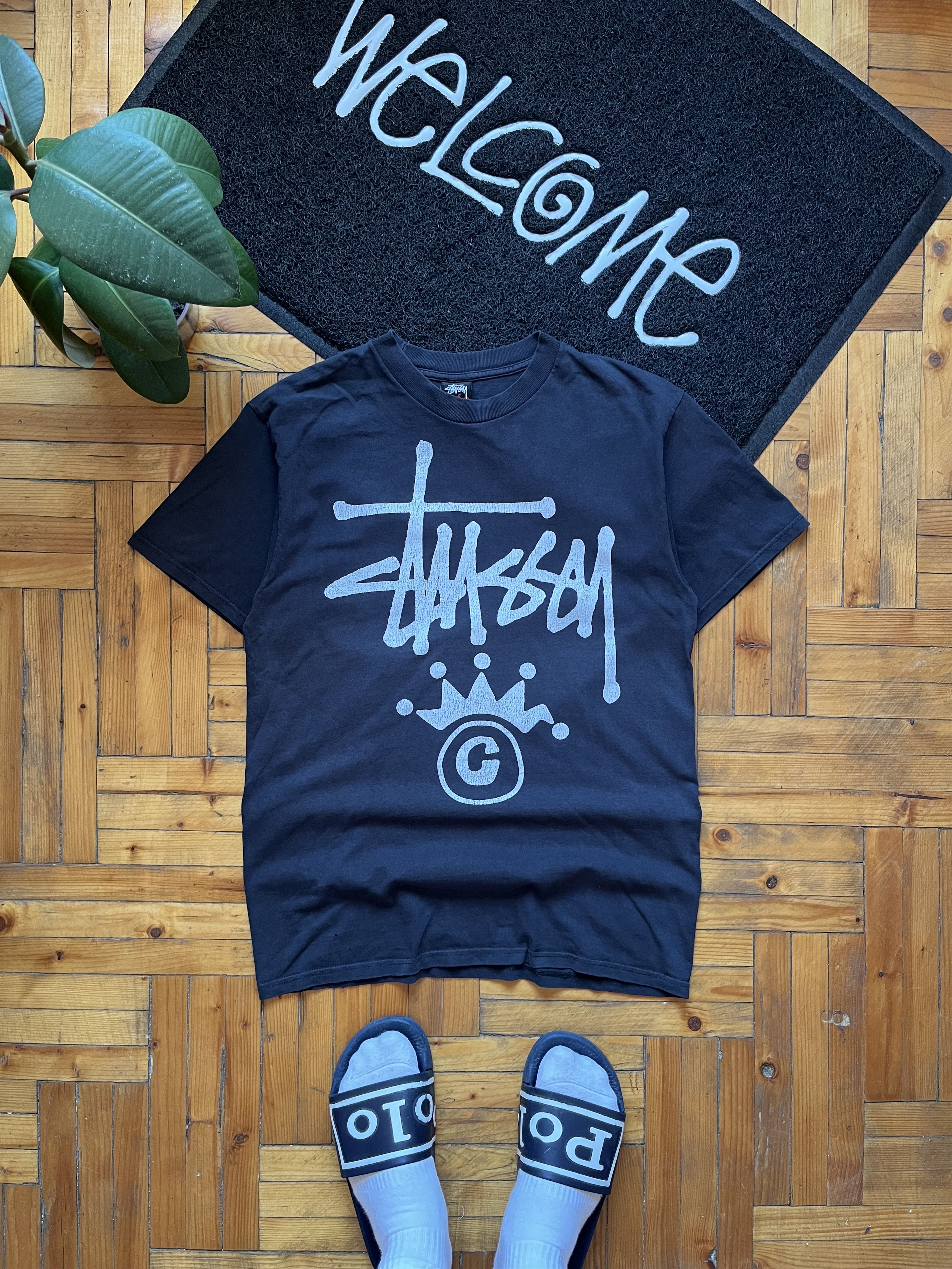 Stussy Vintage Stussy Streetwear Big Logo Made In Mexico Black Tee Size US M / EU 48-50 / 2 - 1 Thumbnail