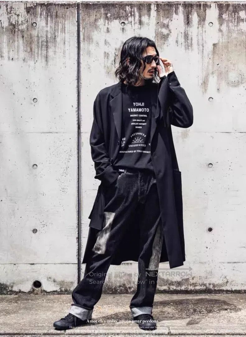 Yohji Yamamoto Yohji Yamamoto Slogan Logo Long Sleeve T-Shirt Size US XXL / EU 58 / 5 - 1 Thumbnail