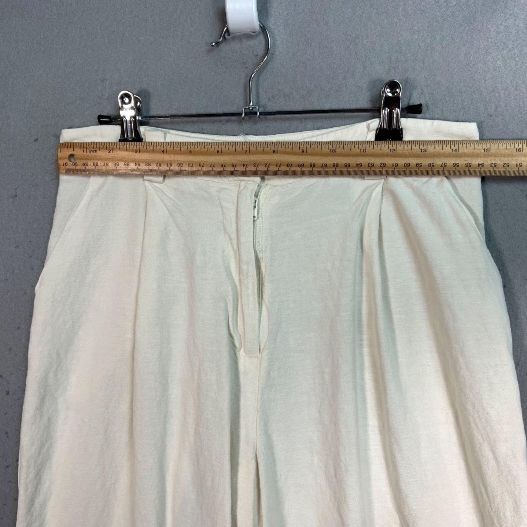 Lioness Lioness Off-White High-Waisted Pleated Wide-Leg Pants Womens Size Small Size 28" / US 6 / IT 42 - 4 Thumbnail