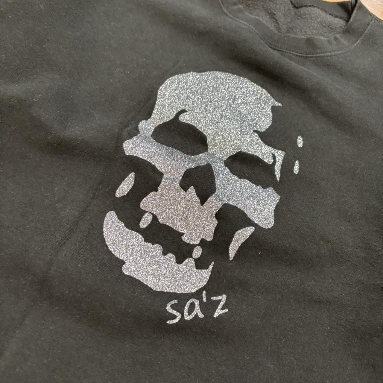 Japanese Brand Vintage Sa’z Skull Print Black Crewneck Sweatshirt Size US XXL / EU 58 / 5 - 2 Thumbnail