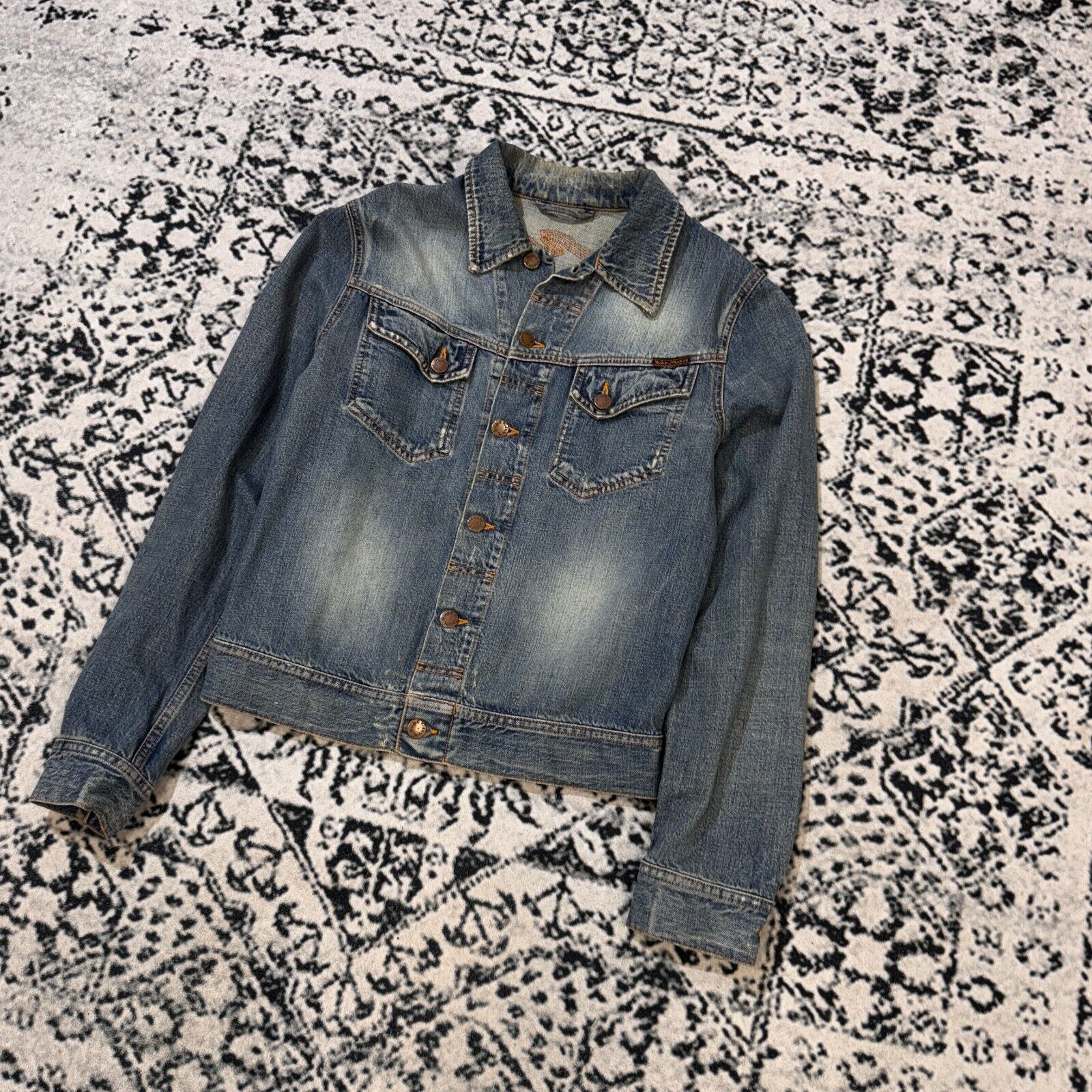 Nudie Jeans × Vintage Vintage Nudie Jeans Blue Cotton Denim Trucker Jacket Size S Size US S / EU 44-46 / 1 - 2 Thumbnail