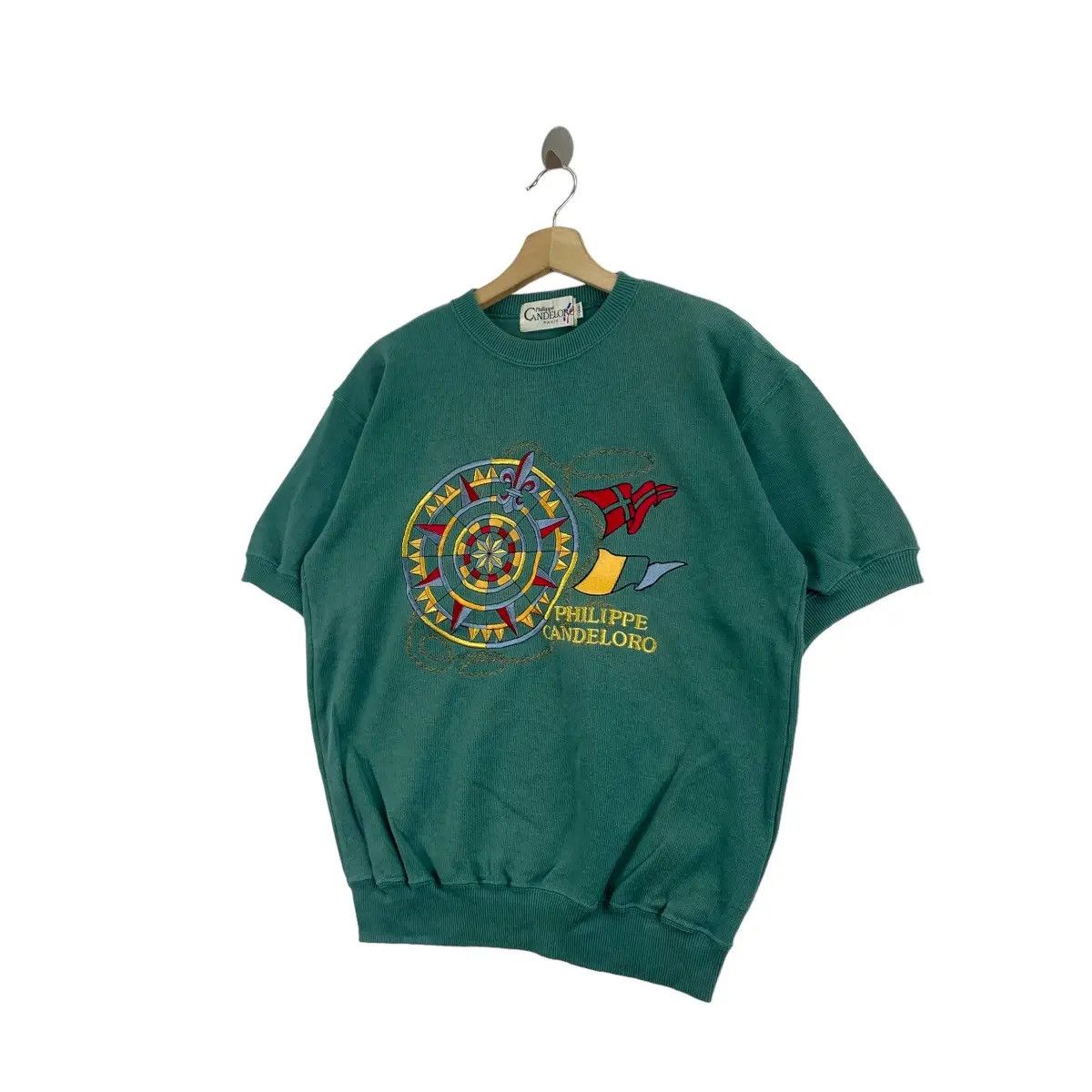 Vintage Vtg PHILIPPE CANDELORO PARIS Embroidered Olympic Sweatshirt Size L / US 10 / IT 46 - 4 Thumbnail