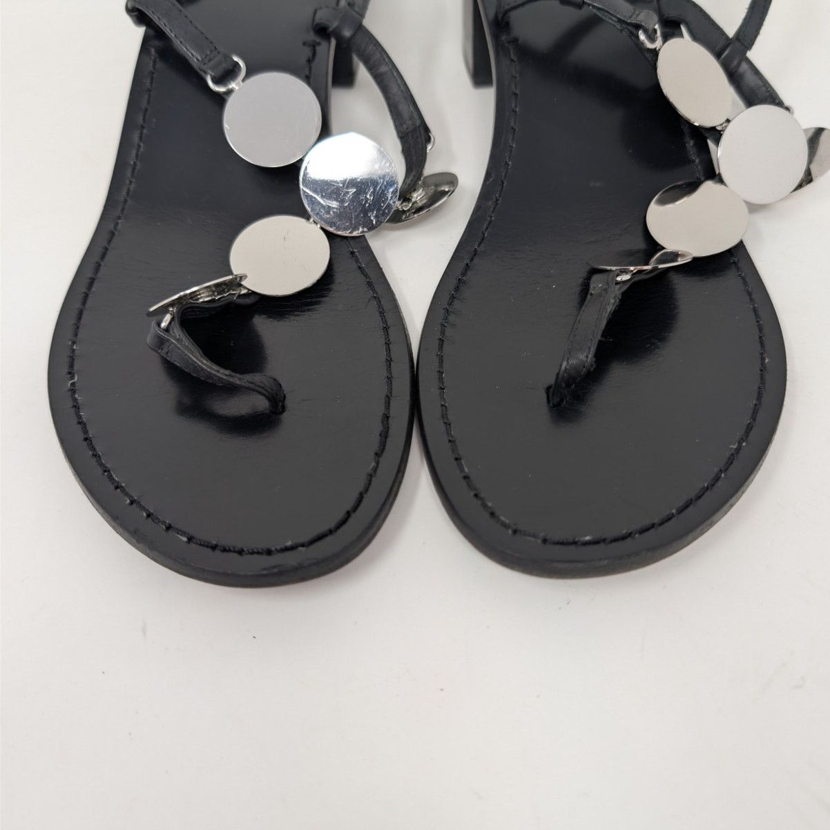 Tory Burch Tory Burch Black Leather Summer Sandals Heels Size 9 Size US 9 / IT 39 - 5 Thumbnail