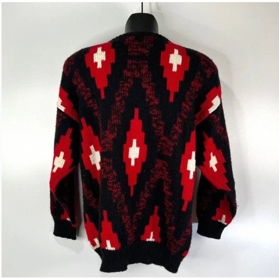 ESPIRIT × Vintage Espirit Sport Sweater Diamonds Motif Black Knit Pullover Size US M / EU 48-50 / 2 - 9 Thumbnail