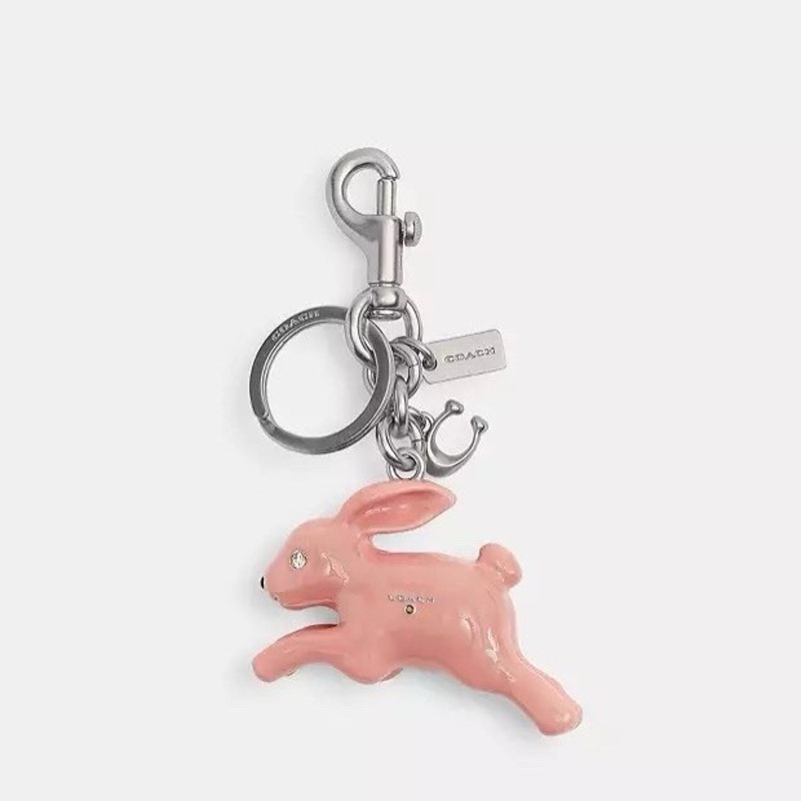 Coach NWT Coach Bunny Rabbit Bag Charm Keychain Fob Pink CBH21 Size ONE SIZE - 4 Thumbnail