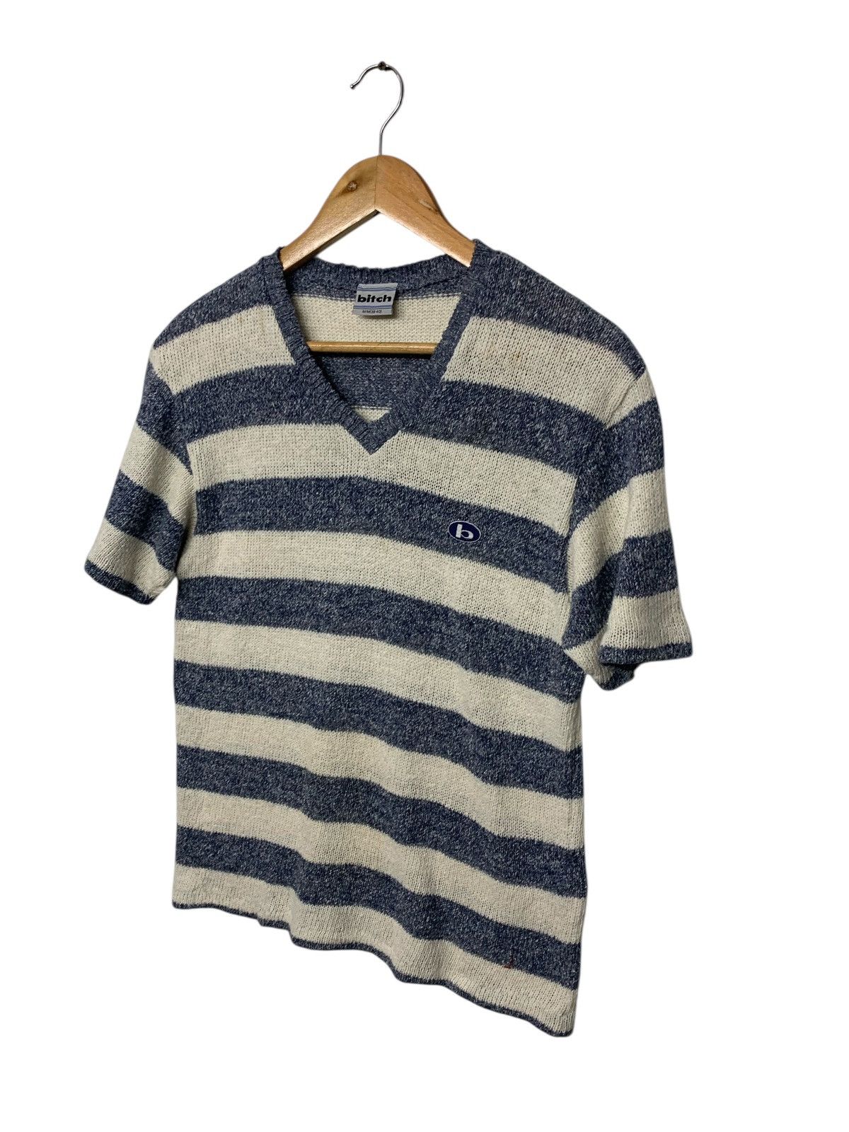 Japanese Brand Vintage 90's Bitch Skateboard V-Neck Knitwear T Shirt Size US M / EU 48-50 / 2 - 2 Thumbnail