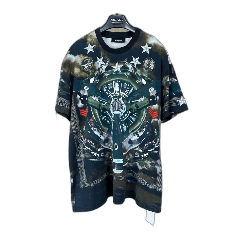 Givenchy Givenchy Green Plane Print Short Sleeve T-Shirt Size US S / EU 44-46 / 1 - 1 Thumbnail