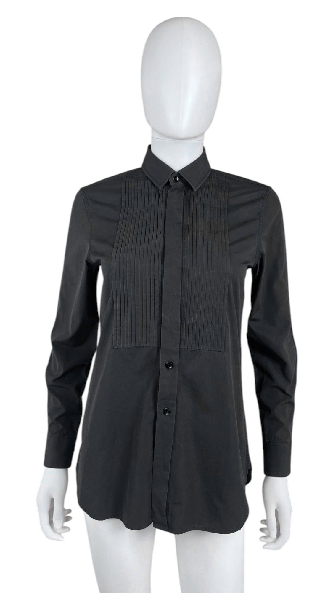 Saint Laurent Paris by Hedi Slimane F/W 2016 Striped Black Cotton Shirt Size M / US 6-8 / IT 42-44 - 1 Thumbnail