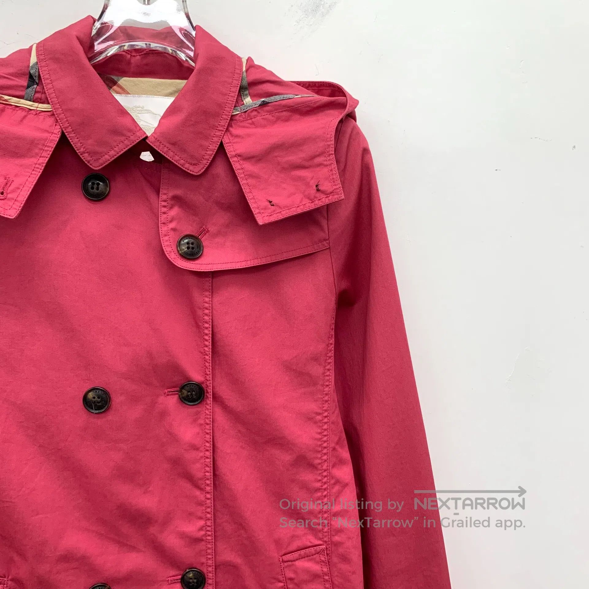 Burberry Burberry Size 14Y Red Cotton Lapel Double-breasted Long-sl Size M / US 6-8 / IT 42-44 - 3 Thumbnail