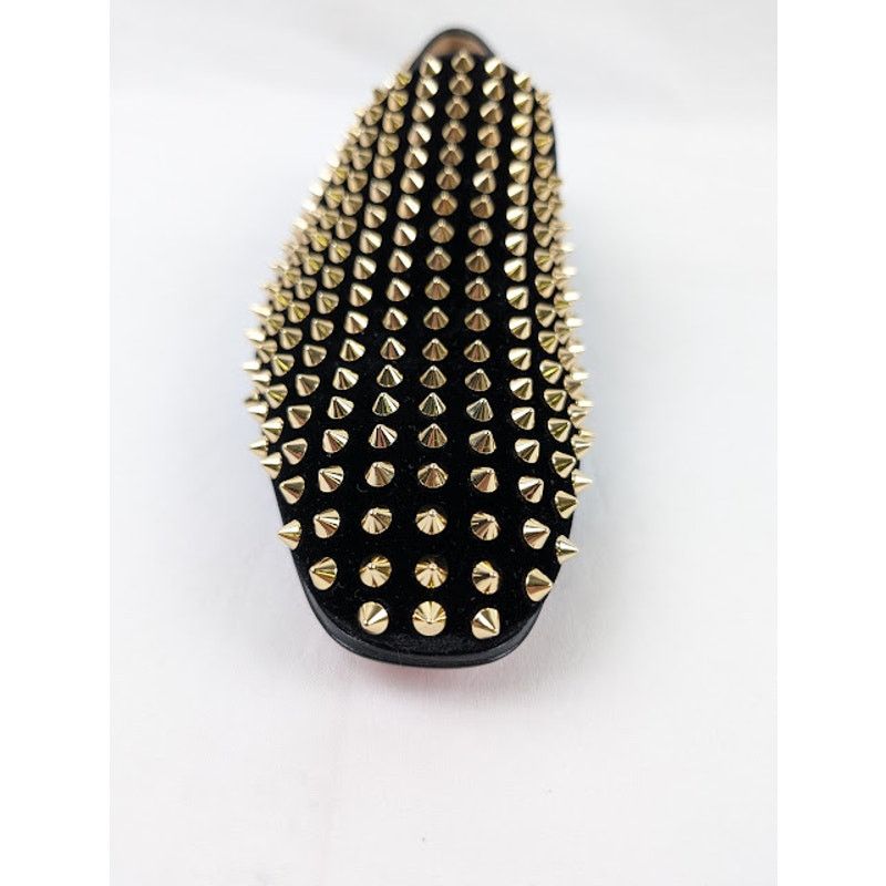 Christian Louboutin o1rshd1 Dandelion Spikes Flat Shoes in Black/Dorado Size US 10 / EU 43 - 4 Thumbnail