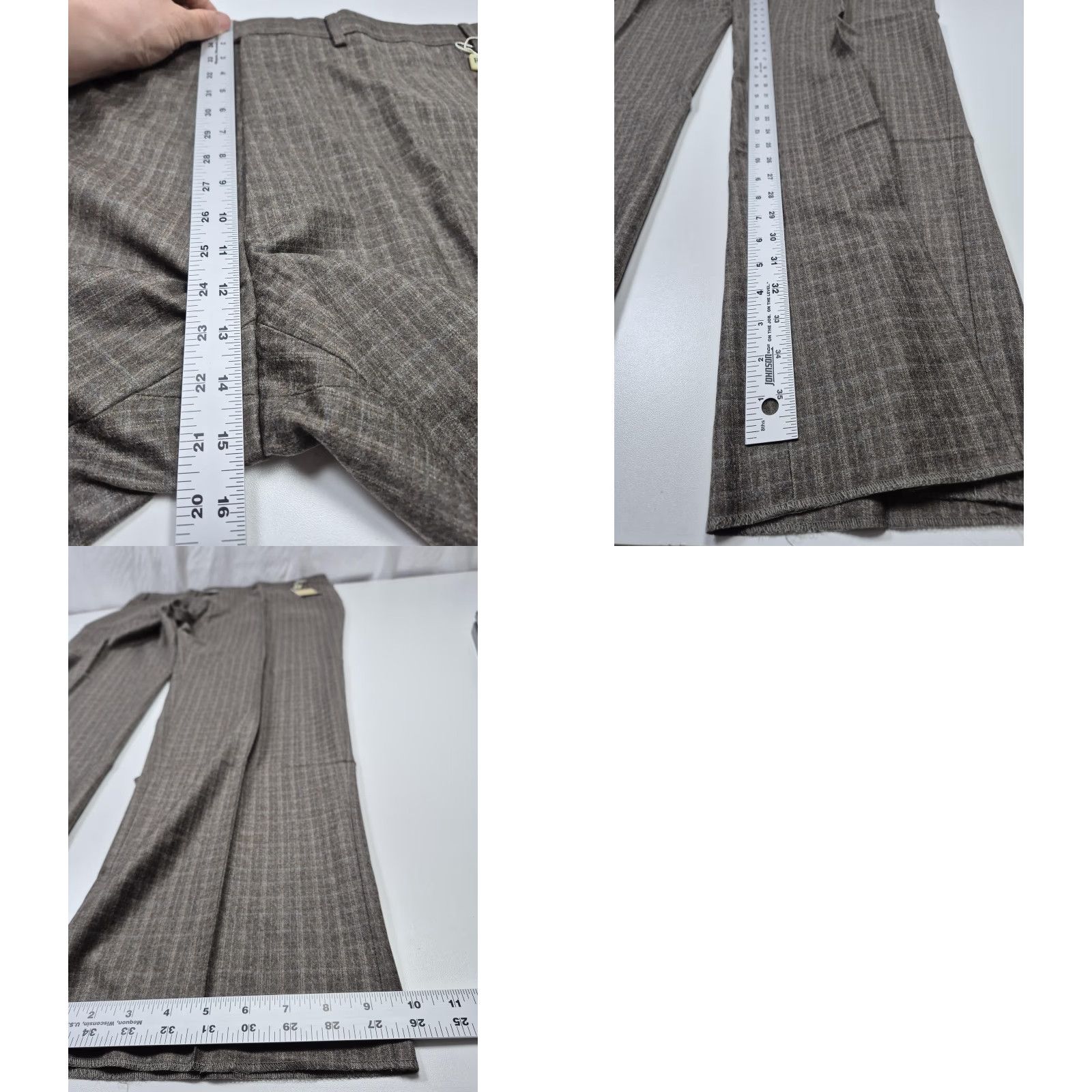 Ralph Lauren VTG Ralph Lauren Dress Pants Mens 46x36 Brown Wool Flat Front Check NWT Unhemmed Size US 30 / EU 46 - 8 Thumbnail
