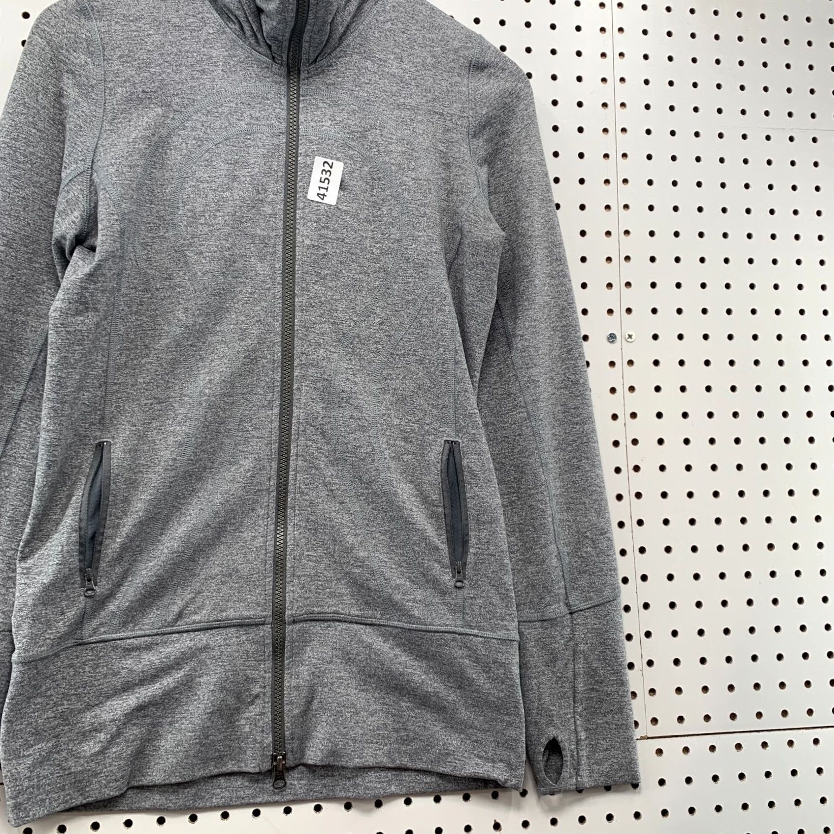Lululemon Lululemon Track Jacket Womens Size 6 Gray Hooded Thumbhole 17.5x27.5 Jacket Gray Activewear Size M / US 6-8 / IT 42-44 - 6 Thumbnail