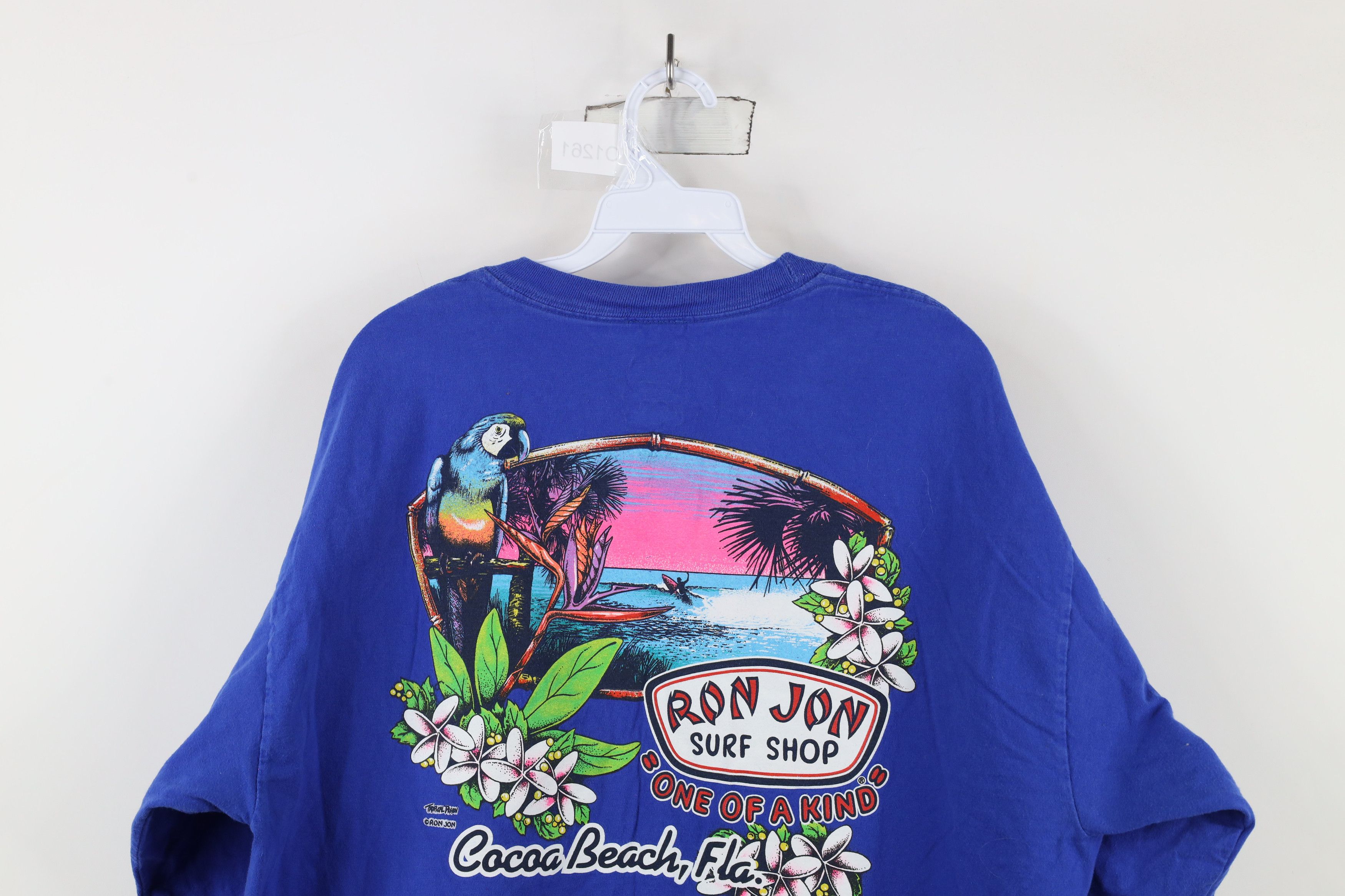 Vintage Vintage Ron Jon Surf Shop Flower Parrot Long Sleeve T-Shirt Size US XL / EU 56 / 4 - 14 Thumbnail