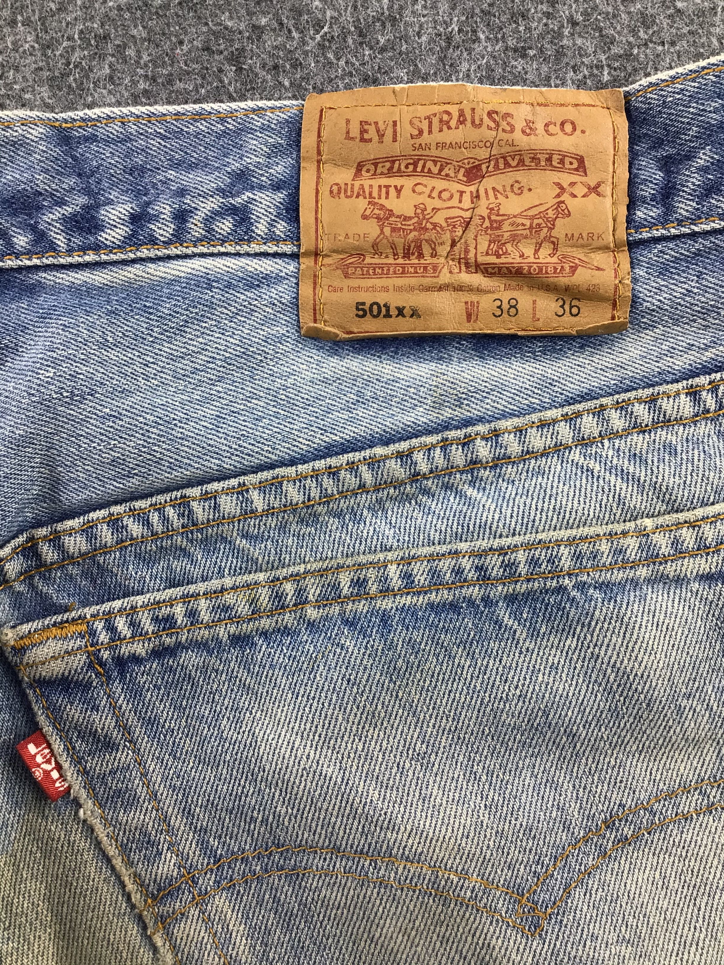 Levi's Vintage 90s Levis 501 xx Stone Wash Jeans-JM488 Size US 35 - 6 Thumbnail