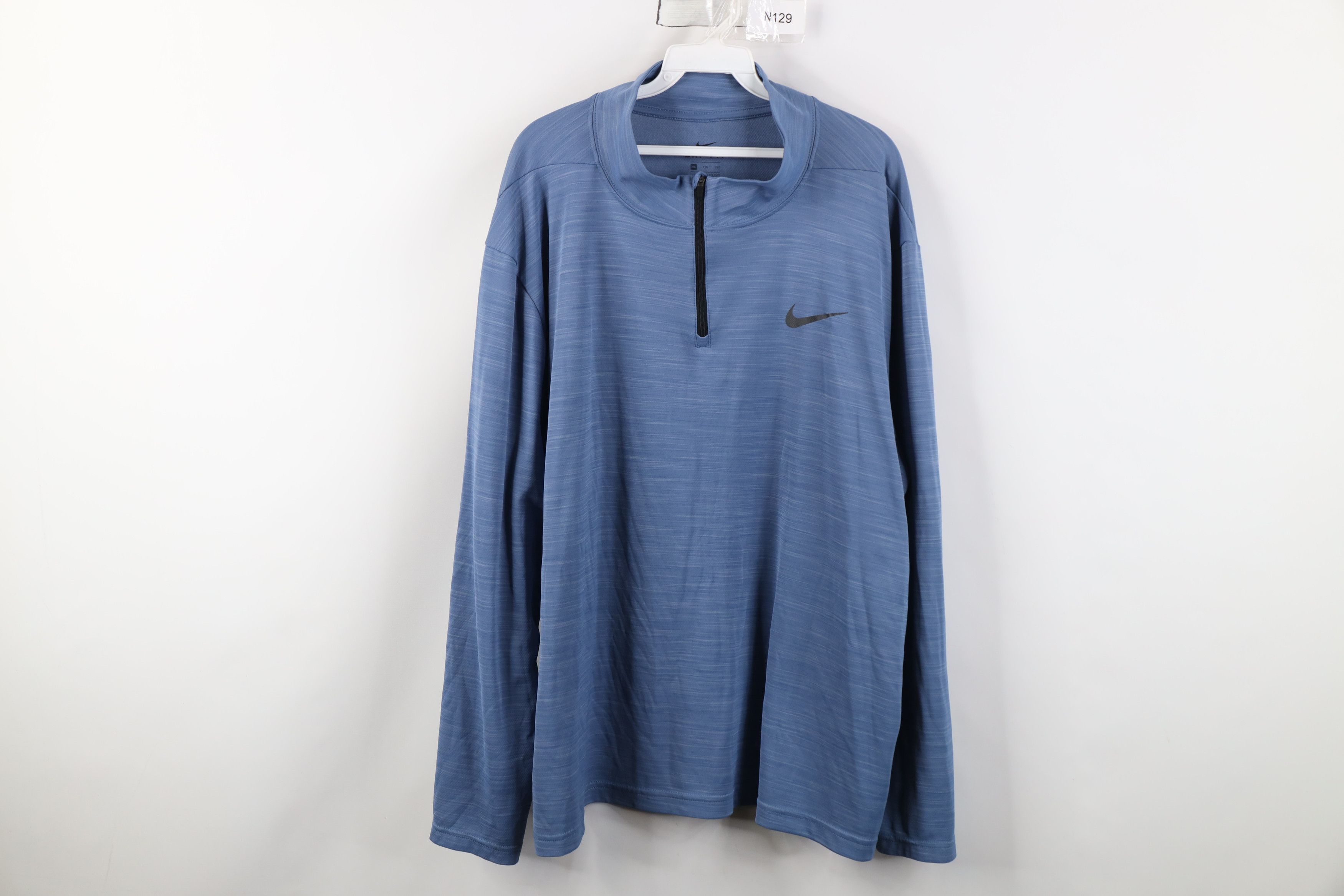 Nike Nike Dri-Fit Knit Running 1/4 Half Zip Jacket Top Blue Size US XXL / EU 58 / 5 - 1 Thumbnail