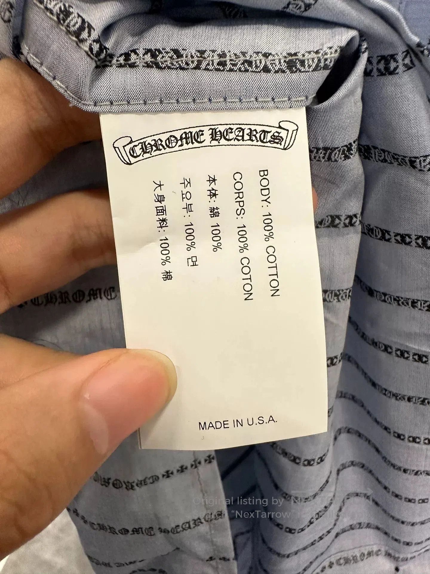 Chrome Hearts Chrome Hearts Blue Striped Shirt L. Size US L / EU 52-54 / 3 - 5 Thumbnail